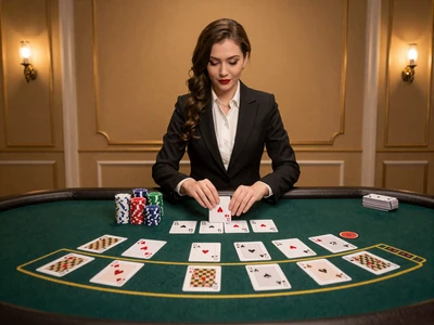 Blackjack Platinum VIP Tisch mit professioneller Dealerin im eleganten Studio bei XON Casino