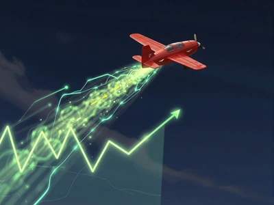 Aviator Crash-Game mit aufsteigendem Flugzeug und Neon-Multiplikator bei XON Casino