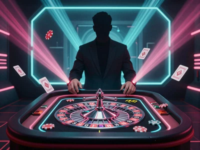 Holografischer Live-Casino-Roulette-Tisch mit Neon-Beleuchtung im XON Casino