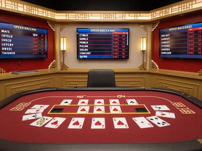 Speed Baccarat Live-Dealer-Tisch mit schnellem Kartenspiel und Scoreboard bei XON Casino